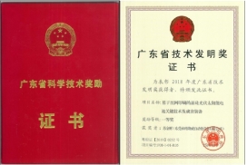 广东省技术发明奖证书